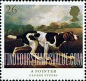 FindYourStampsValue: Great Britain (United Kingdom): Dogs, Paintings by George Stubbs - A Pointer