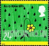 FindYourStampsValue: Great Britain (United Kingdom): Protect the Environment, Children's Drawings - Acid Rain Kills