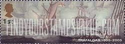 FindYourStampsValue: Great Britain (United Kingdom): Battle of Trafalgar, Bicentenary - Ships in Battle