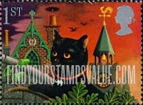 FindYourStampsValue: Great Britain (United Kingdom): Symbols of Good Luck - Black Cat, Booklet Stamp