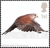 FindYourStampsValue: Great Britain (United Kingdom): Birds of Prey - Kestrel in Flight
