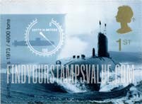 FindYourStampsValue: Great Britain (United Kingdom): Submarines - Swiftsure Class, Self-Adhesive Stamp