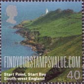 FindYourStampsValue: Great Britain (United Kingdom): Southwestern England Scenery - Start Point and Start Bay