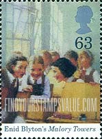 FindYourStampsValue: Great Britain (United Kingdom): Enid Blyton, Author of Children's Stories, Birth Centenary - "Malory Towers"