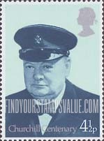 FindYourStampsValue: Great Britain (United Kingdom): Birth Centenary of Sir Winston Churchill - Churchill, Lord Warden of the Cinque Ports, 1942