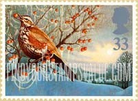 FindYourStampsValue: Great Britain (United Kingdom): Animals in Winter - Redwing
