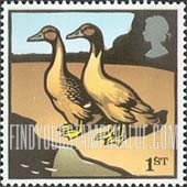 FindYourStampsValue: Great Britain (United Kingdom): Farm Animals - Two Khaki Campbell Ducks