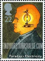 FindYourStampsValue: Great Britain (United Kingdom): Scientists & Their Technology - Michael Faraday, Electricity