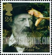 FindYourStampsValue: Great Britain (United Kingdom): Alfred, Lord Tennyson, Death Centenary - The Beguiling of Merlin by Sir Edward Burne-Jones