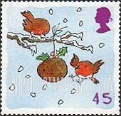 FindYourStampsValue: Great Britain (United Kingdom): Christmas - Robins and Suet Ball, Self-Adhesive Stamp