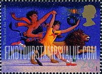 FindYourStampsValue: Great Britain (United Kingdom): Magical World of Children's Literature - "The Lion, the Witch and the Wardrobe", by C.S. Lewis