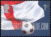 FindYourStampsValue: Great Britain (United Kingdom): 2002 World Cup Soccer Championships, Japan and Korea - Soccer Ball and English Flag (Lower Right Portion)