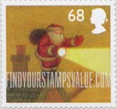 FindYourStampsValue: Great Britain (United Kingdom): Christmas - Santa Claus with Flashlight in Fog, Self-Adhesive Stamp
