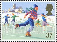 FindYourStampsValue: Great Britain (United Kingdom): Christmas - Ice Skating