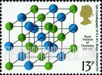 FindYourStampsValue: Great Britain (United Kingdom): British Chemists Who Won Nobel Prize - Salt Crystallography (William and Lawrence Bragg, 1915)