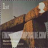 FindYourStampsValue: Great Britain (United Kingdom): UNESCO World Heritage Sites in Great Britain and Australia - Stonehenge, England