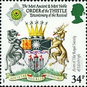 FindYourStampsValue: Great Britain (United Kingdom): Order of the Thistle, Scotland, 300th Anniversary of Revival - The Royal Society of Edinburgh, 1783