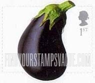 FindYourStampsValue: Great Britain (United Kingdom): Fruit and Vegetables - Eggplant, Self-Adhesive Booklet Stamp