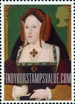 FindYourStampsValue: Great Britain (United Kingdom): King Henry VIII and His Six Wives - Catherine of Aragon