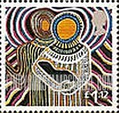 FindYourStampsValue: Great Britain (United Kingdom): Christmas - Madonna and Child in Artistic Style of Australian Aborigines, Self-Adhesive Stamp