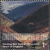 FindYourStampsValue: Great Britain (United Kingdom): English Scenery - Carding Mill Valley, Shropshire