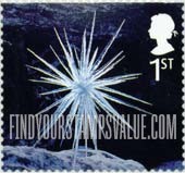 FindYourStampsValue: Great Britain (United Kingdom): Christmas, Ice and Snow Sculptures by Andy Goldsworthy - Icicle Star, Self-Adhesive Stamp