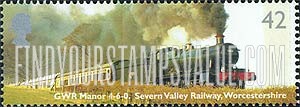FindYourStampsValue: Great Britain (United Kingdom): Locomotives - GWR Manor 4-6-0