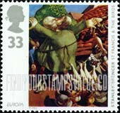 FindYourStampsValue: Great Britain (United Kingdom): Contemporary Art, Europa - Painting, Saint Francis and the Birds, by Stanley Spencer