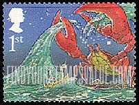 FindYourStampsValue: Great Britain (United Kingdom): Just So Stories, by Rudyard Kipling, Centenary - The Crab that played with the Sea, Booklet Self-Adhesive Stamp