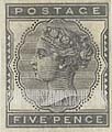 FindYourStampsValue: Great Britain (United Kingdom): Queen Victoria - Five Pence Deep Indigo