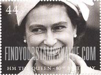 FindYourStampsValue: Great Britain (United Kingdom): Queen Elizabeth II, 80th Birthday - Queen wearing Hat, 1960