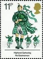 FindYourStampsValue: Great Britain (United Kingdom): British Cultural Traditions - Piper and Dancers, Highland Gathering