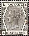 FindYourStampsValue: Great Britain (United Kingdom): Queen Victoria - Six Pence Gray