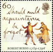 FindYourStampsValue: Great Britain (United Kingdom): Robert Burns - Lines from Poems - 'Should Auld Acquaintance Be Forgot'