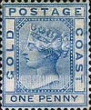 FindYourStampsValue: Gold Coast: Queen Victoria - One Penny