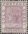 FindYourStampsValue: Gold Coast: Queen Victoria - Four Pence