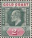FindYourStampsValue: Gold Coast: King Edward VII - Two Shillings