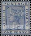 FindYourStampsValue: Gold Coast: Queen Victoria - One Penny