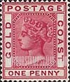FindYourStampsValue: Gold Coast: Queen Victoria - One Penny