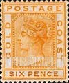 FindYourStampsValue: Gold Coast: Queen Victoria - Six Pence
