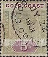FindYourStampsValue: Gold Coast: Queen Victoria - Five Shillings