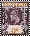 FindYourStampsValue: Gold Coast: King Edward VII - Three Pence