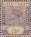 FindYourStampsValue: Gold Coast: Queen Victoria - Three Pence