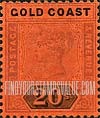 FindYourStampsValue: Gold Coast: Queen Victoria - Twenty Shillings