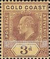 FindYourStampsValue: Gold Coast: King Edward VII - Three Pence
