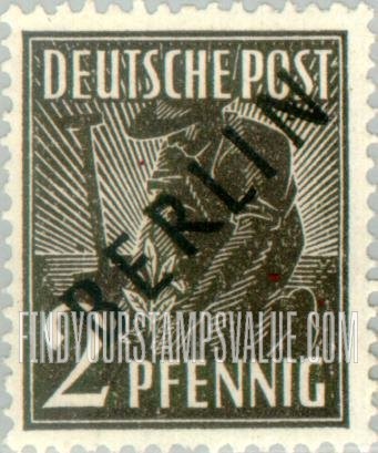 FindYourStampsValue: BERLIN - Planting Olive: Overprinted Diagonally in Black