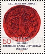 FindYourStampsValue: 500th Anniversary of Tübingen University - Jesus as Teacher, Great Seal of University
