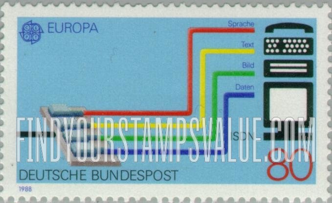 FindYourStampsValue: Europa 1988: Integrated Services Digital Network (ISDN) system