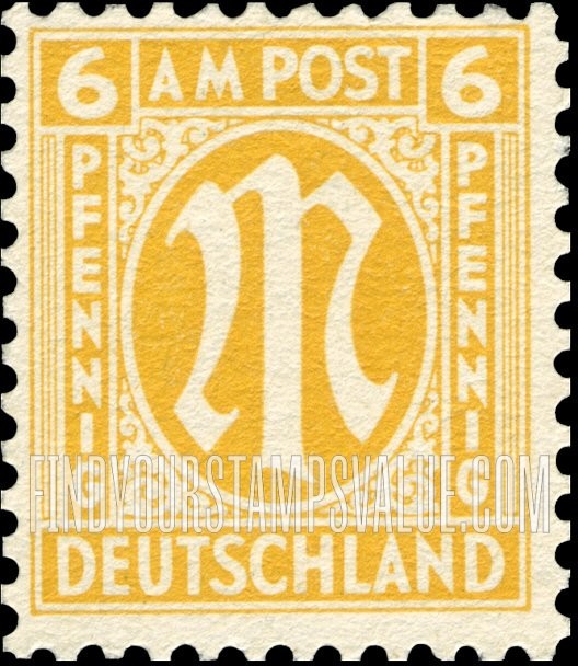 FindYourStampsValue: A. M. G. ISSUE - "M" in Circle