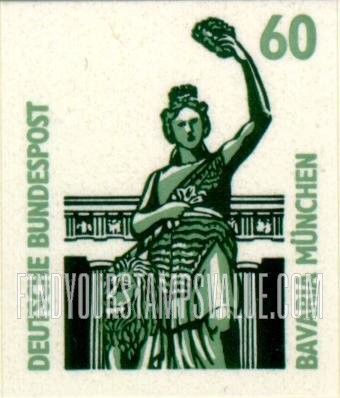 FindYourStampsValue: Bavaria Munich, bronze statue above the Theresienwiese, Hall of Fame: Historic Sites Type of 1987